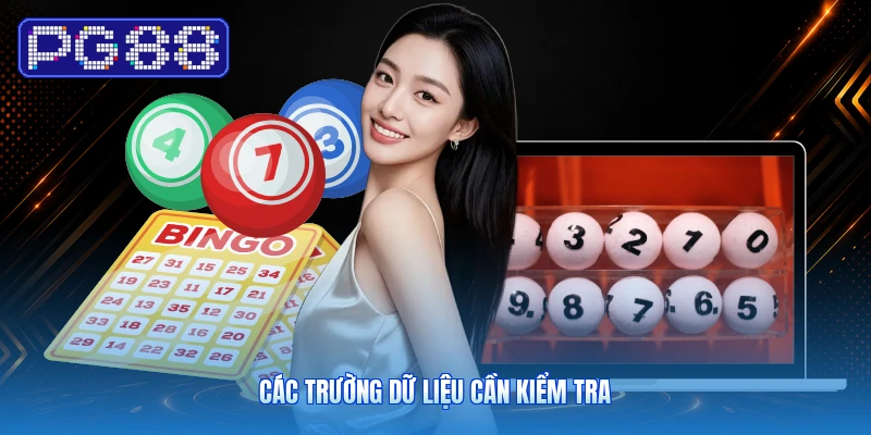 Các Trường Dữ Liệu Cần Kiểm Tra
